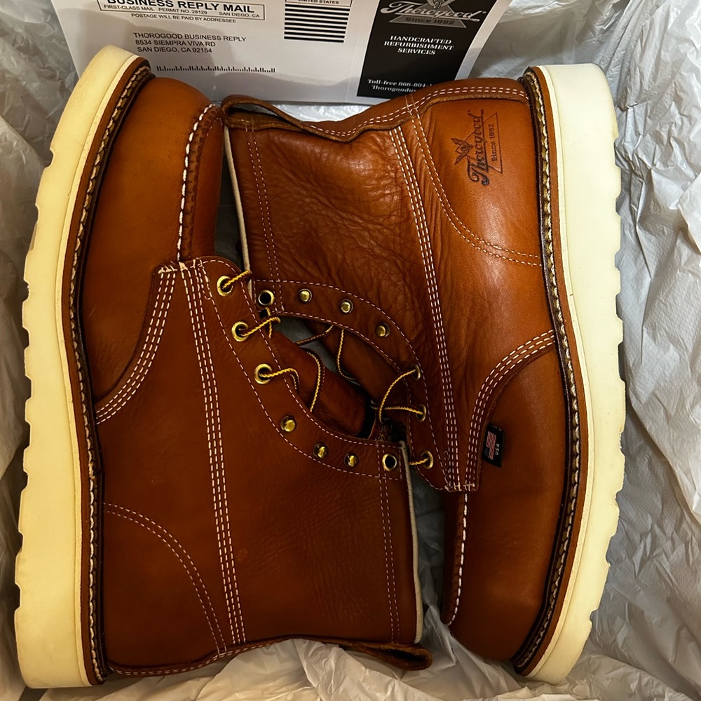 Thorogood 6” Moc Toe Wedge Safety Toe Boots